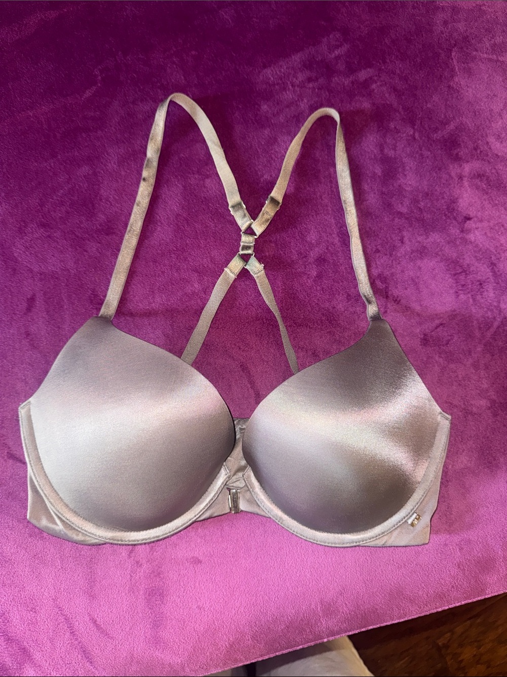 Victoria's Secret Very Sexy Push-up Bra Smooth Gray Convertible Racerback 32D